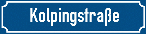 Straßenschild Kolpingstraße zum kostenlosen Download
