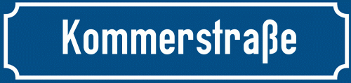 Straßenschild Kommerstraße
