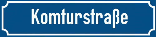 Straßenschild Komturstraße zum kostenlosen Download