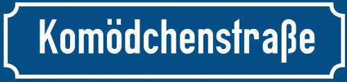 Straßenschild Komödchenstraße zum kostenlosen Download