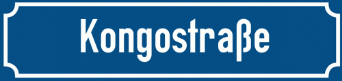 Straßenschild Kongostraße zum kostenlosen Download