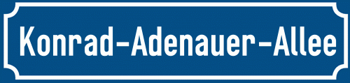 Straßenschild Konrad-Adenauer-Allee