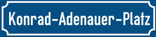 Straßenschild Konrad-Adenauer-Platz zum kostenlosen Download