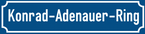 Straßenschild Konrad-Adenauer-Ring zum kostenlosen Download