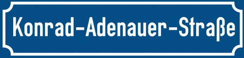 Straßenschild Konrad-Adenauer-Straße zum kostenlosen Download