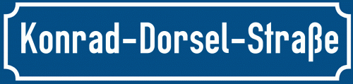 Straßenschild Konrad-Dorsel-Straße