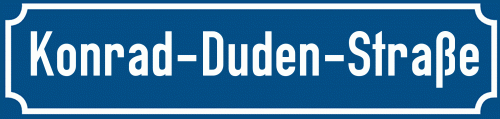 Straßenschild Konrad-Duden-Straße