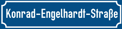 Straßenschild Konrad-Engelhardt-Straße zum kostenlosen Download