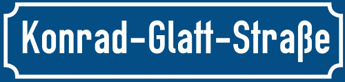 Straßenschild Konrad-Glatt-Straße