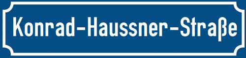 Straßenschild Konrad-Haussner-Straße