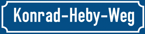 Straßenschild Konrad-Heby-Weg zum kostenlosen Download