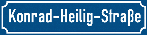 Straßenschild Konrad-Heilig-Straße