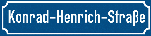 Straßenschild Konrad-Henrich-Straße zum kostenlosen Download