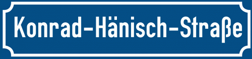 Straßenschild Konrad-Hänisch-Straße zum kostenlosen Download