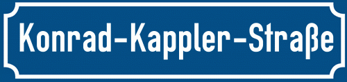 Straßenschild Konrad-Kappler-Straße