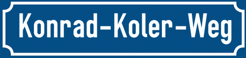 Straßenschild Konrad-Koler-Weg zum kostenlosen Download