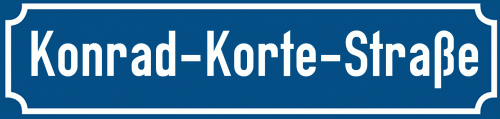 Straßenschild Konrad-Korte-Straße