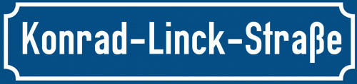 Straßenschild Konrad-Linck-Straße