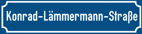 Straßenschild Konrad-Lämmermann-Straße