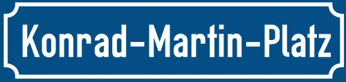 Straßenschild Konrad-Martin-Platz zum kostenlosen Download