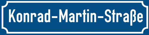 Straßenschild Konrad-Martin-Straße