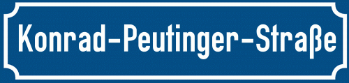 Straßenschild Konrad-Peutinger-Straße