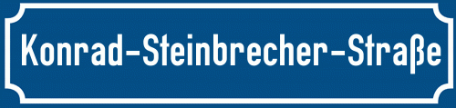 Straßenschild Konrad-Steinbrecher-Straße
