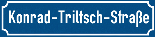 Straßenschild Konrad-Triltsch-Straße