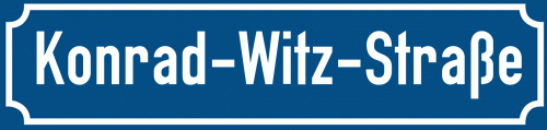 Straßenschild Konrad-Witz-Straße
