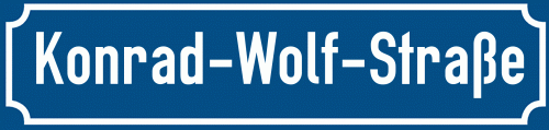 Straßenschild Konrad-Wolf-Straße