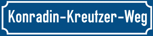 Straßenschild Konradin-Kreutzer-Weg