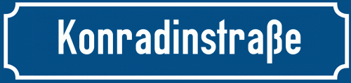 Straßenschild Konradinstraße zum kostenlosen Download