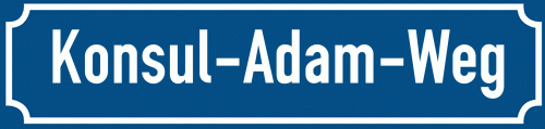 Straßenschild Konsul-Adam-Weg