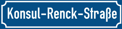 Straßenschild Konsul-Renck-Straße