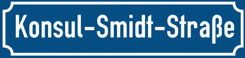 Straßenschild Konsul-Smidt-Straße