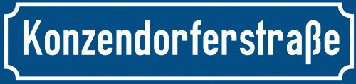 Straßenschild Konzendorferstraße zum kostenlosen Download