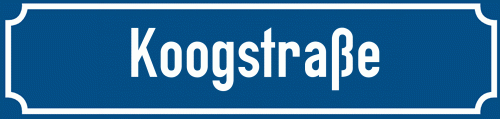 Straßenschild Koogstraße