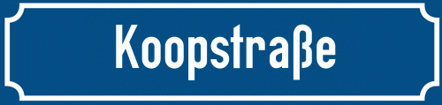 Straßenschild Koopstraße