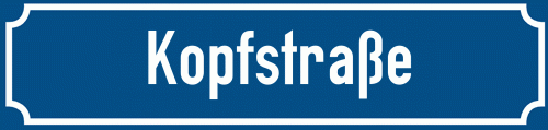 Straßenschild Kopfstraße zum kostenlosen Download