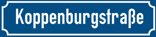 Straßenschild Koppenburgstraße