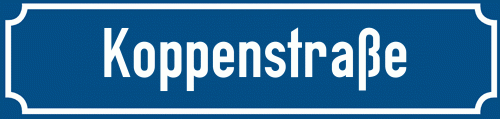Straßenschild Koppenstraße