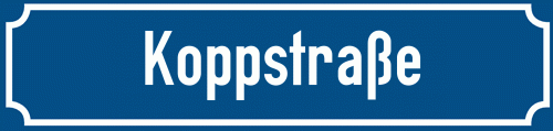 Straßenschild Koppstraße