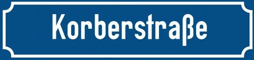 Straßenschild Korberstraße