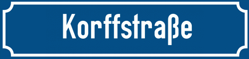 Straßenschild Korffstraße