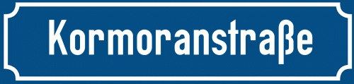 Straßenschild Kormoranstraße