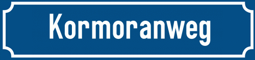 Straßenschild Kormoranweg