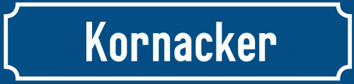 Straßenschild Kornacker