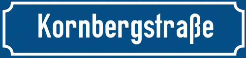 Straßenschild Kornbergstraße zum kostenlosen Download
