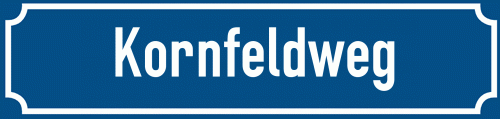 Straßenschild Kornfeldweg