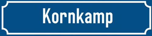 Straßenschild Kornkamp